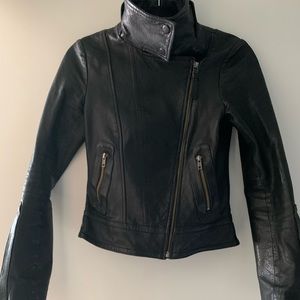 Mackage black leather jacket XS